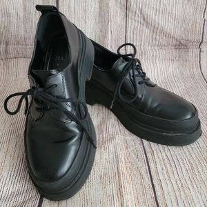 Zara Black Platform Lace Up Oxfords 6/36